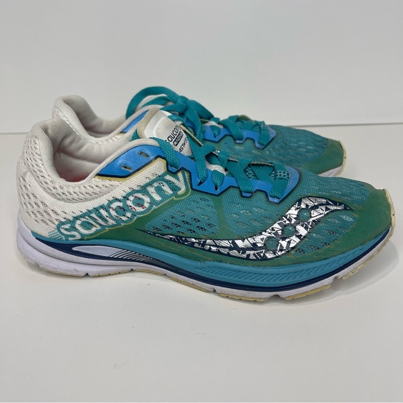 Saucony Fastwitch 8 Racing Running Shoes Womens 7.5 Lightweight Blue White - Picture 5 of 14